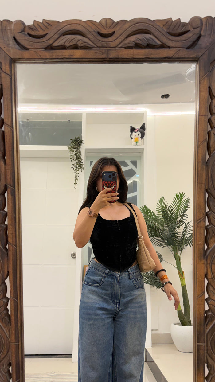 72 cute velvet corset 30-32 bust