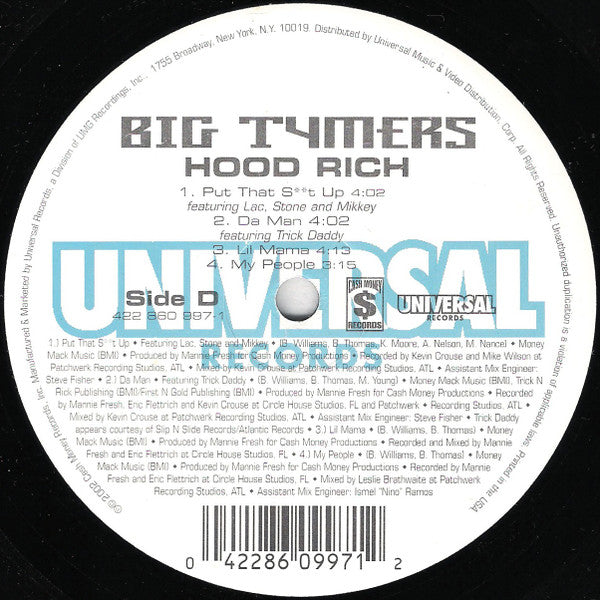 Big Tymers - Hood Rich (2002 US Press)