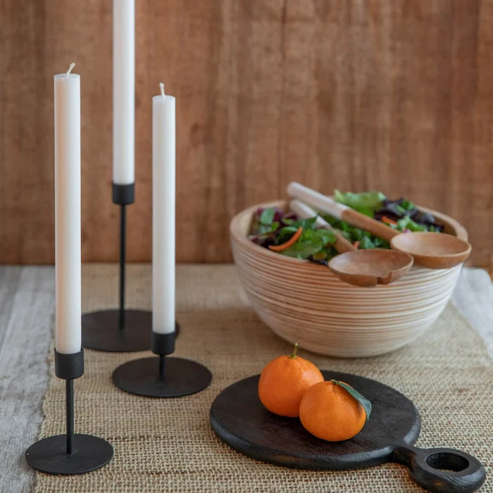 Black Metal Simple Taper Candlestick