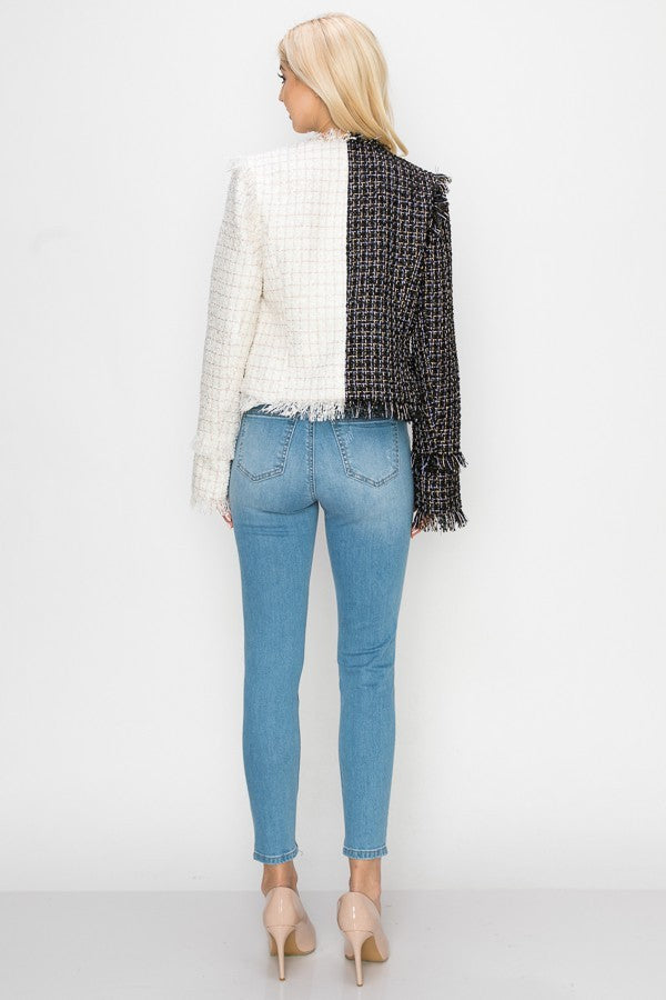 BLACK & WHITE TWEED JACKET