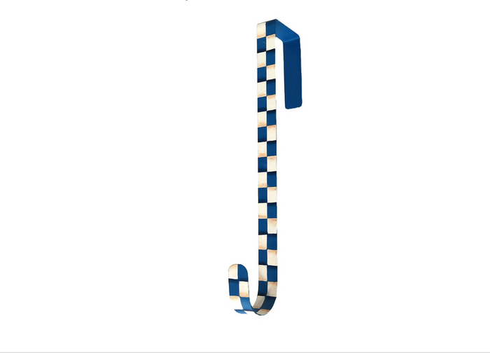 Blue & White Check Wreath Hanger