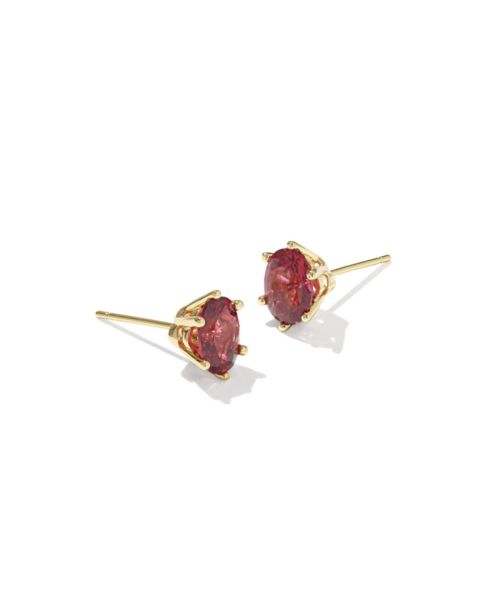 Cailin Gold Crystal Stud Earrings in Red Crystal