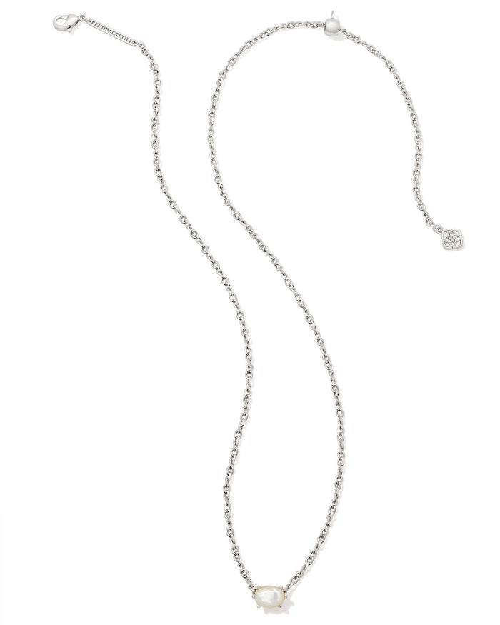 Cailin Pendant Necklace in Silver Ivory Mother of Pearl