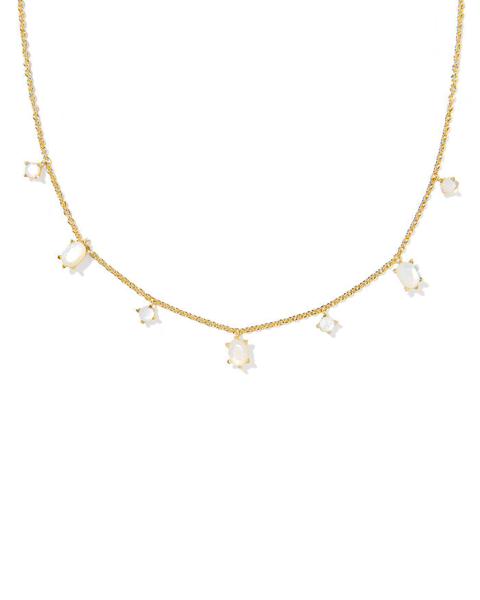 Cailin Strand Necklace in Gold Ivory Mother of Pearl