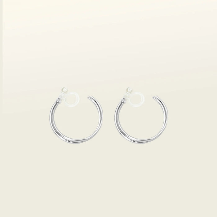 Aiori - Cassie Hoop Clip On Earrings - Silver -
