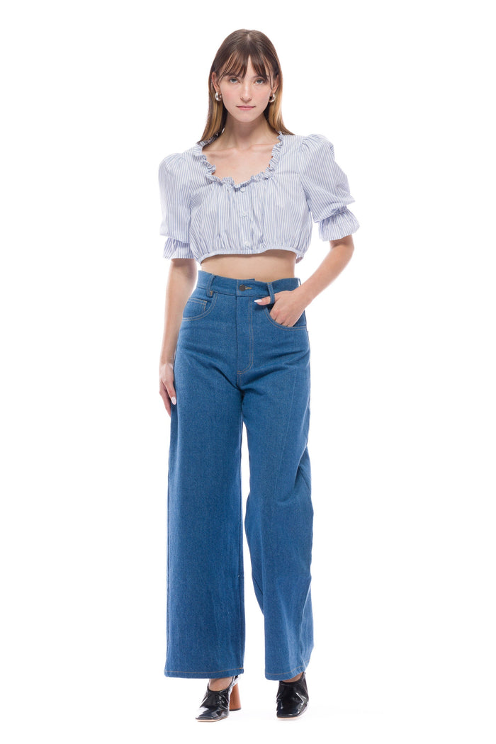 Toit Volant - Coco Cowboy Cut Pants - Light Indigo -