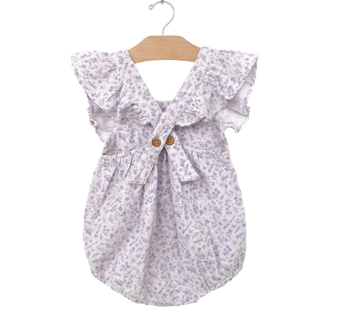 Cross Back Romper - Violet Fairies