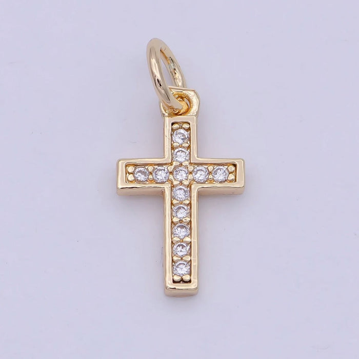 Crystal Filled Cross Charm