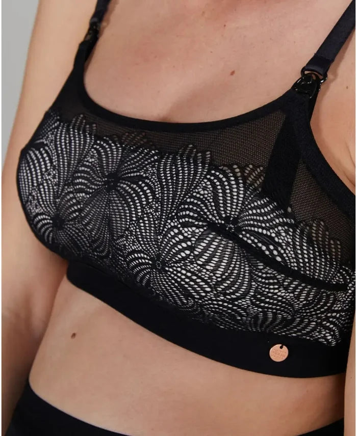 Dahlia black underwired maternity and nursing bra
