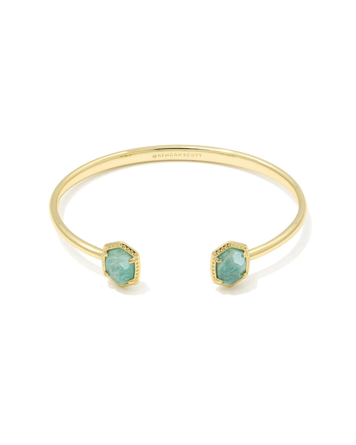 Daphne Frame Cuff Bracelet Gold Teal Amazonite