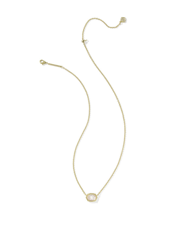 Daphne Frame Pendant Necklace Gold Ivory MOP