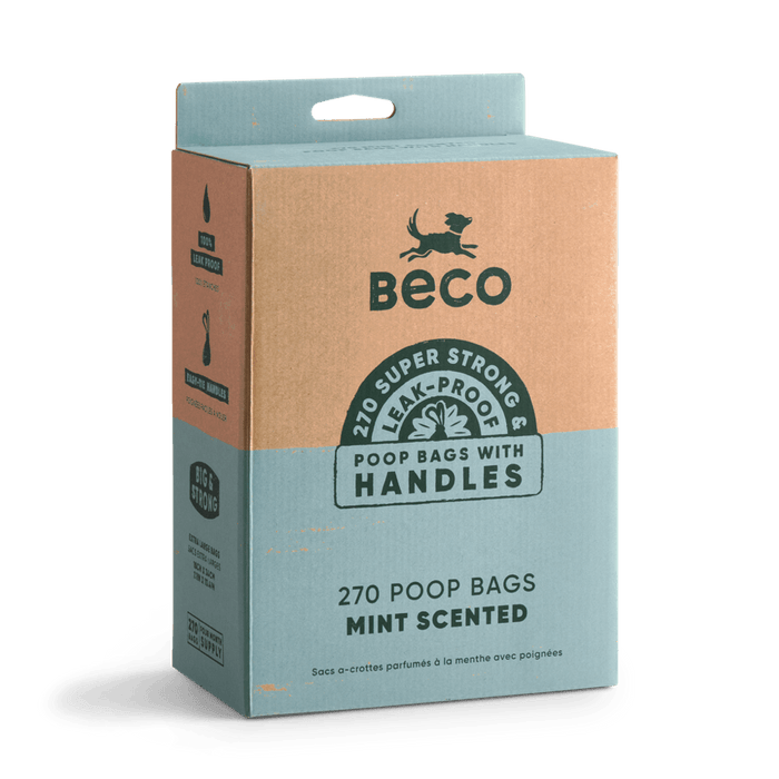 With Handles: Box Dispenser / Mint Scented / 270 Bags