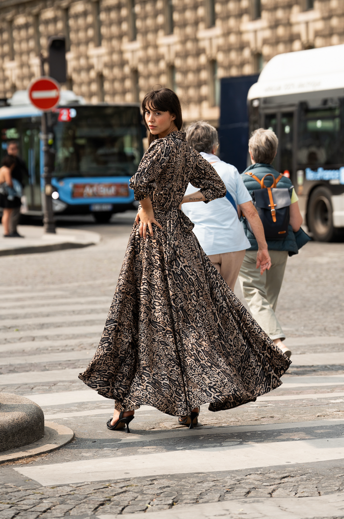 Dress Claudine: Sophisticated Leopard Maxi Dress