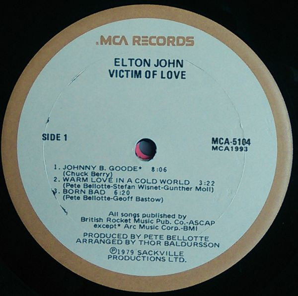 Elton John - Victim Of Love (1979 US Press)