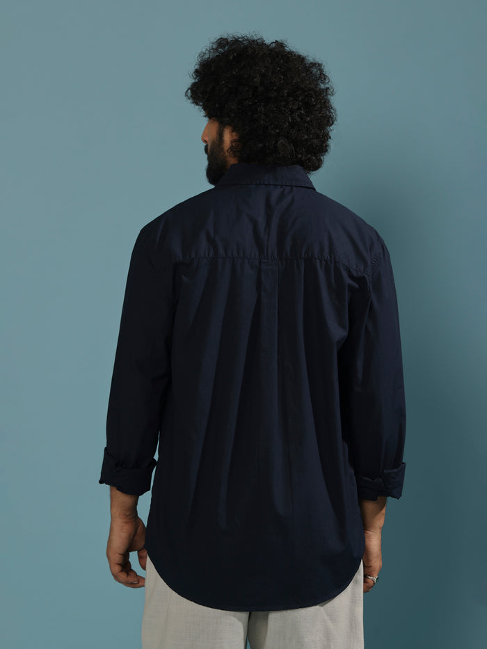 men's navy blue full sleeve solid shirt with premium quality cotton
Men's outfit for every occassion