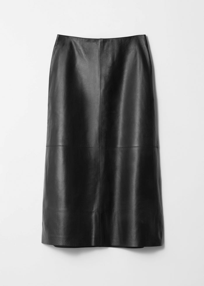 & Other Stories - Esra Leather Skirt - Black -