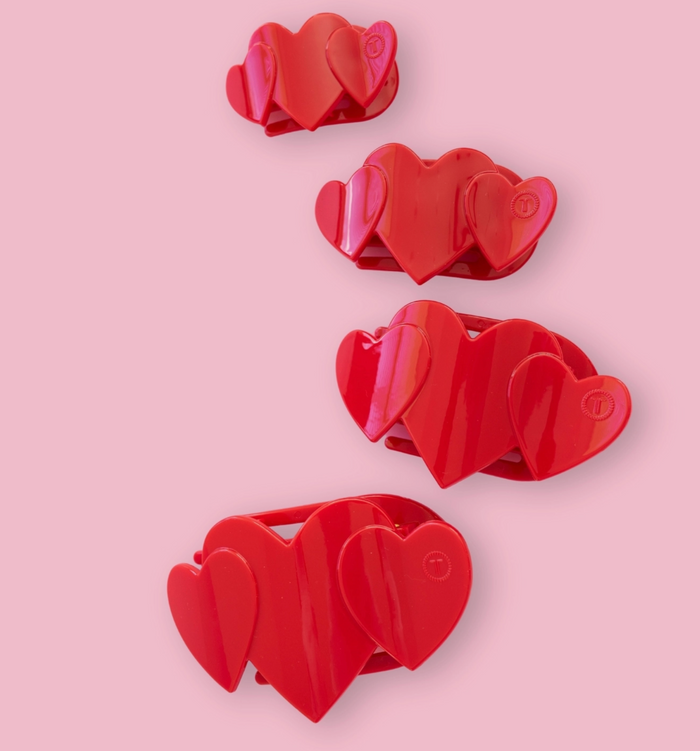 Flat Hair Clip | Tiny | Red Heart To Heart