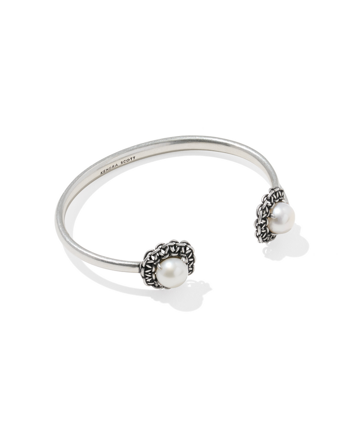 Gabriella Pear Cuff Bracelet in Silver