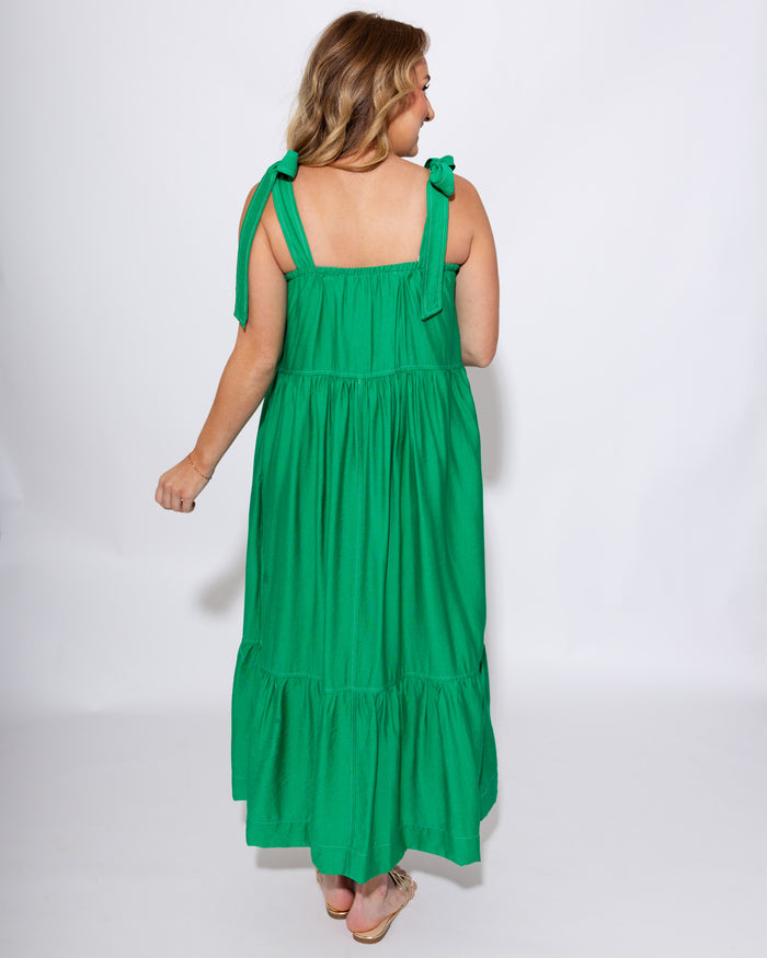 Garden Grace Appliqué Midi Dress