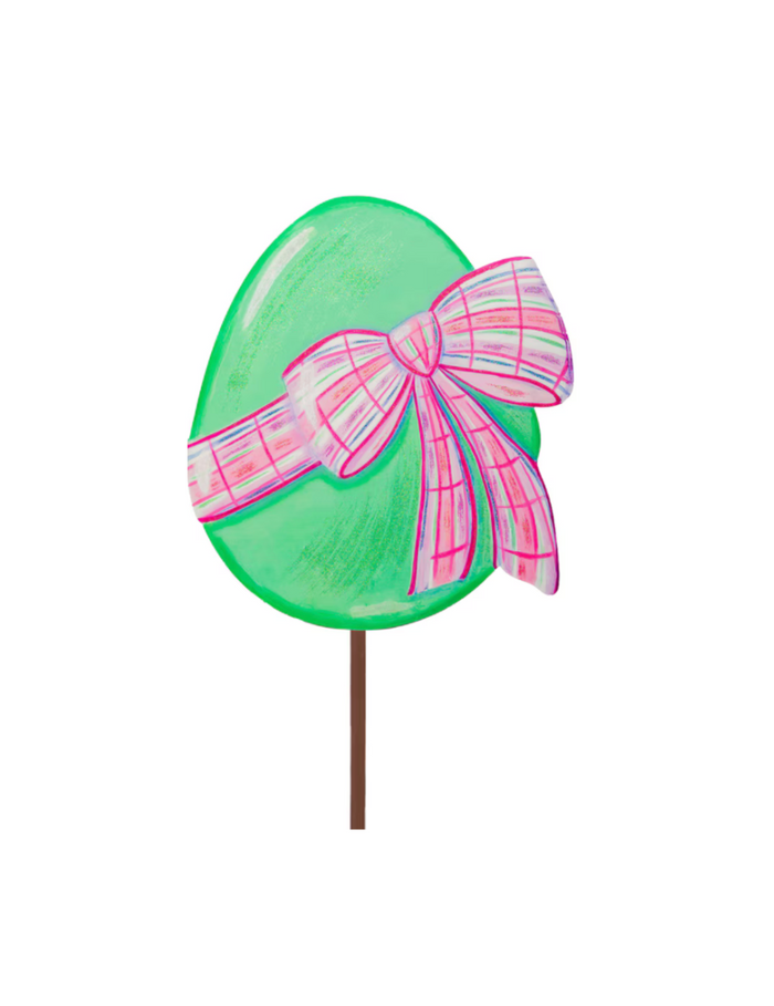 Green Egg with Plaid Bow
