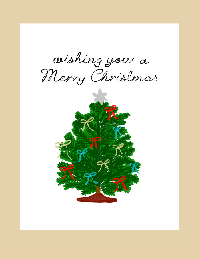 Nice Paper - Greeting Card - Wishing you a Merry Christmas -