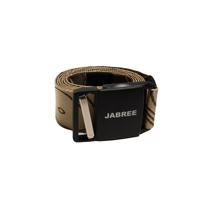 Tan Topographic Jabree Henderson Topo Belt, flat top-down view