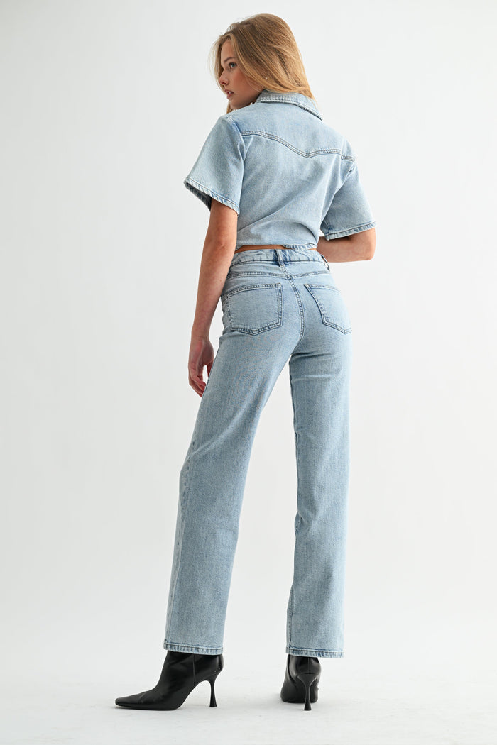 Jemina Denim - High Rise Hidden Waistband Straight -