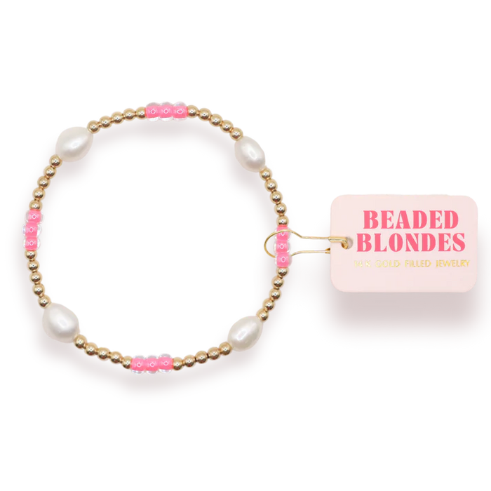 Hot Pink Pearl Poppi Bracelet (Kids Size)