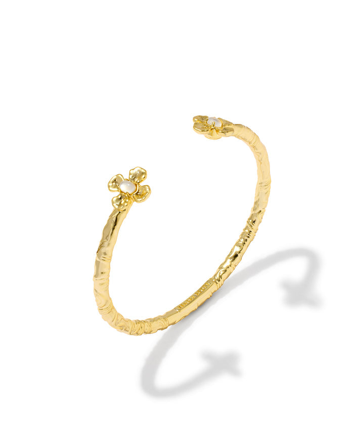Leanne Cuff Bracelet in Gold Natural Mother of Pearl