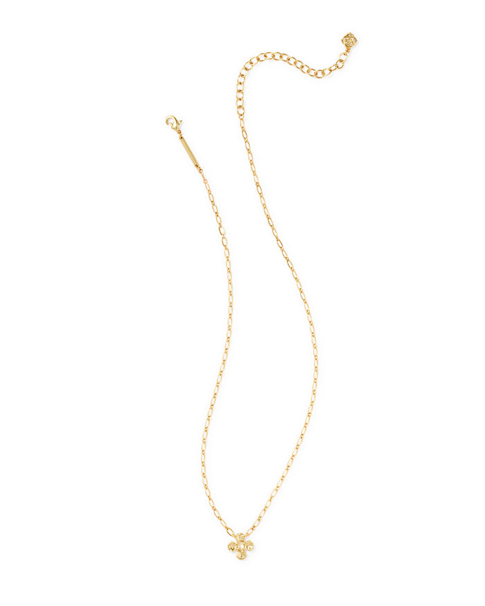 Leanne Short Pendant Necklace in Gold Natural Mother of Pearl