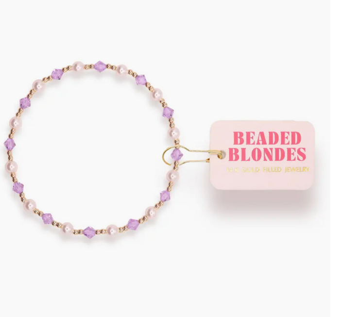 Light Purple Pearl June Pearl Bracelet in Gold