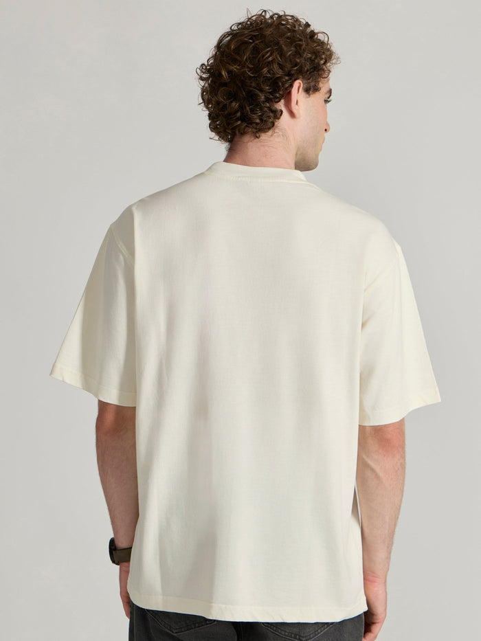 Men's printed baggy T-Shirt in cream
