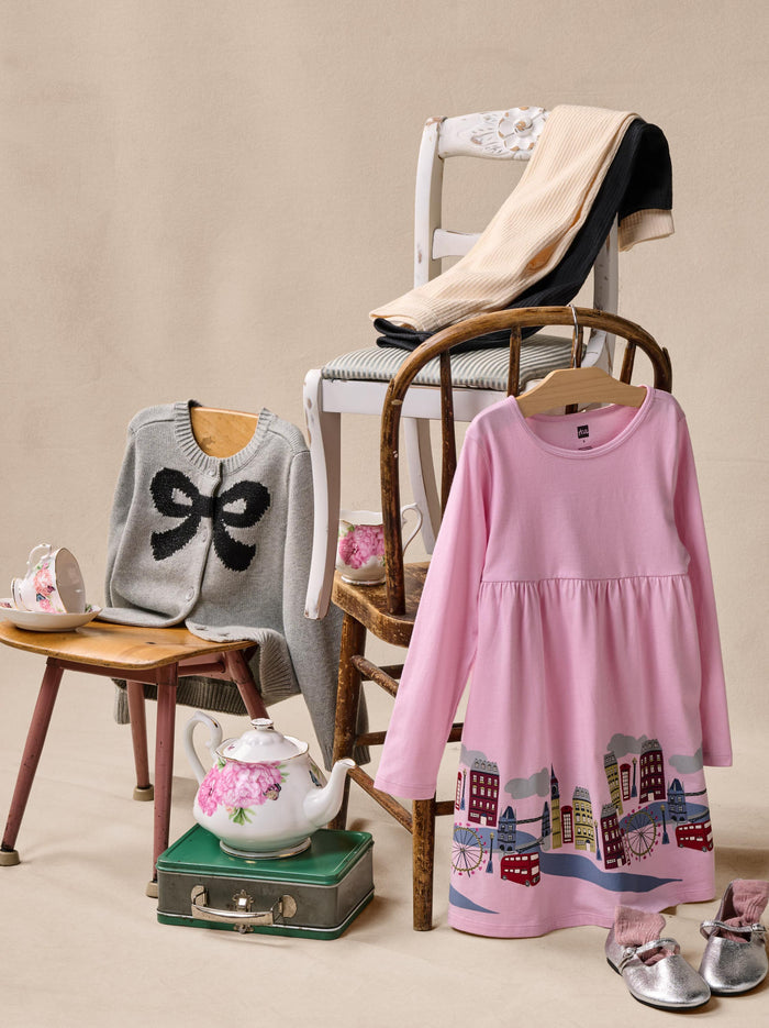 London Cityscape Skirted Dress