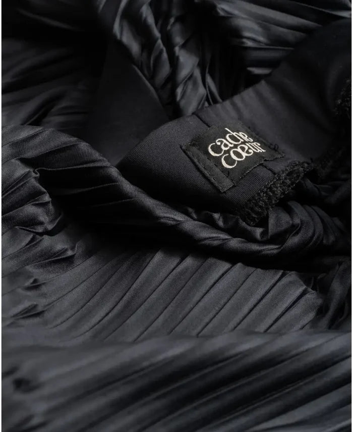 Long pleated pregnancy skirt Bardot black