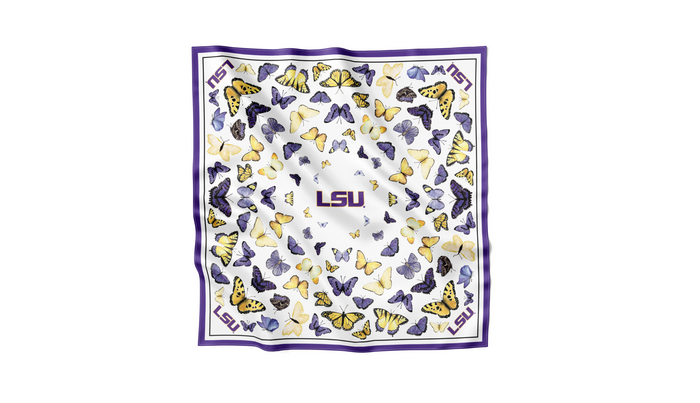 LSU Square Silk Scarf