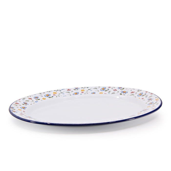 Crow Canyon Home - Max Humphrey x CCH Flowers Oval Tray - Blue -