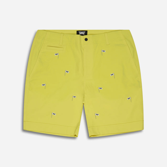 PXG men's lemon zest all-day comfort shorts on a white background