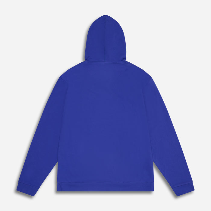 PXG men's royal blue golf emblem hoodie on a white background