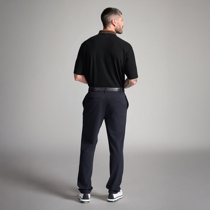 PXG men's black plush polo comfort fit on a white background