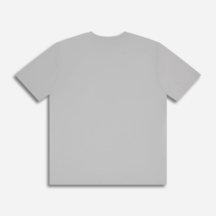 Men's Shadow Golf Tee in Charcoal, lay flat back view