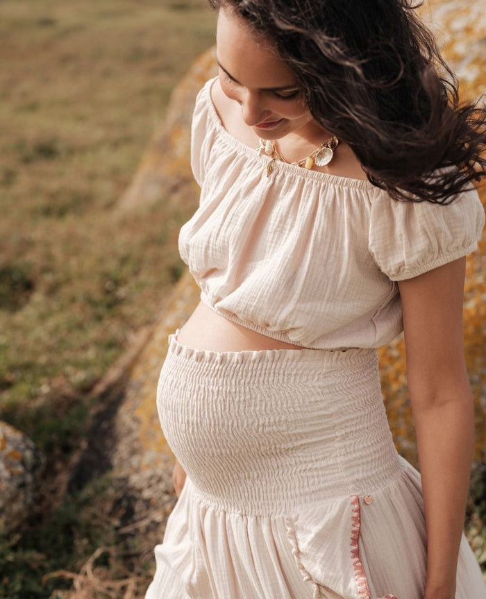 Paloma maternity crop top - Beige