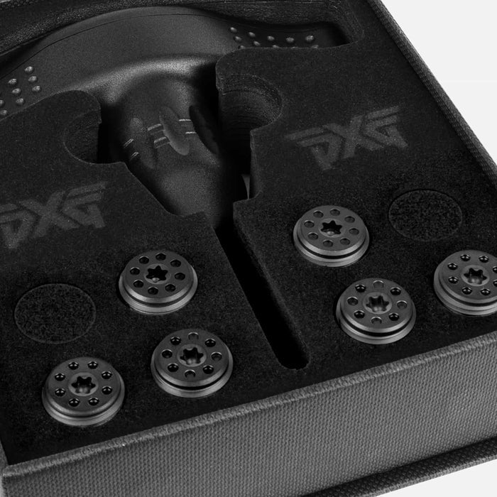PXG black Putter Full Weight Kit with 6 weights on a white background