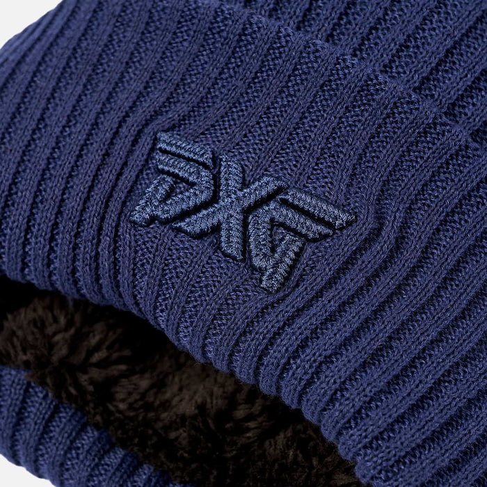 Rib Knit Cuff Beanie With Pom in Peacoat, product photo 2