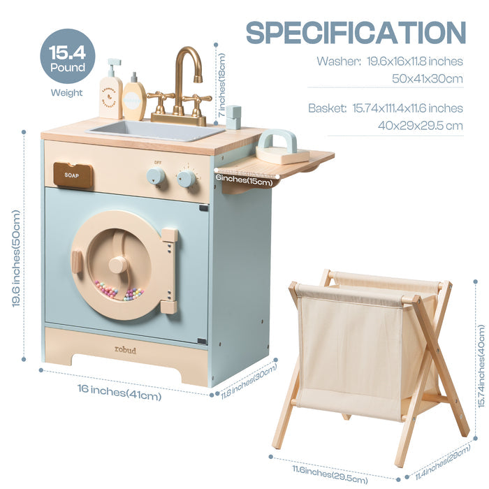 Robud, Wooden Laundry Playset, wooden laundry playset, lifestyle setup