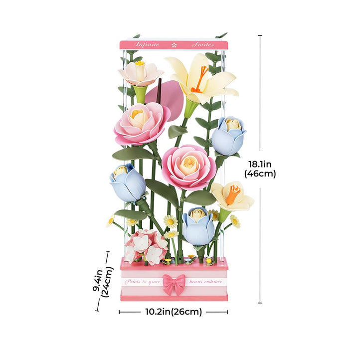 ROKR, Blooming Bouquet Box DIY, AF01D, 3D wooden bouquet box puzzle, finished display