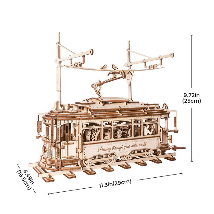 ROKR, Classic City Tram, LK801, 3D wooden tram puzzle, finished display