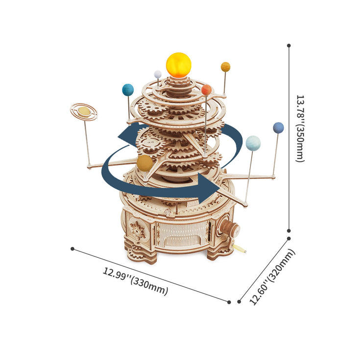 ROKR, Mechanical Orrery, ST001, 3D wooden orrery puzzle, finished display