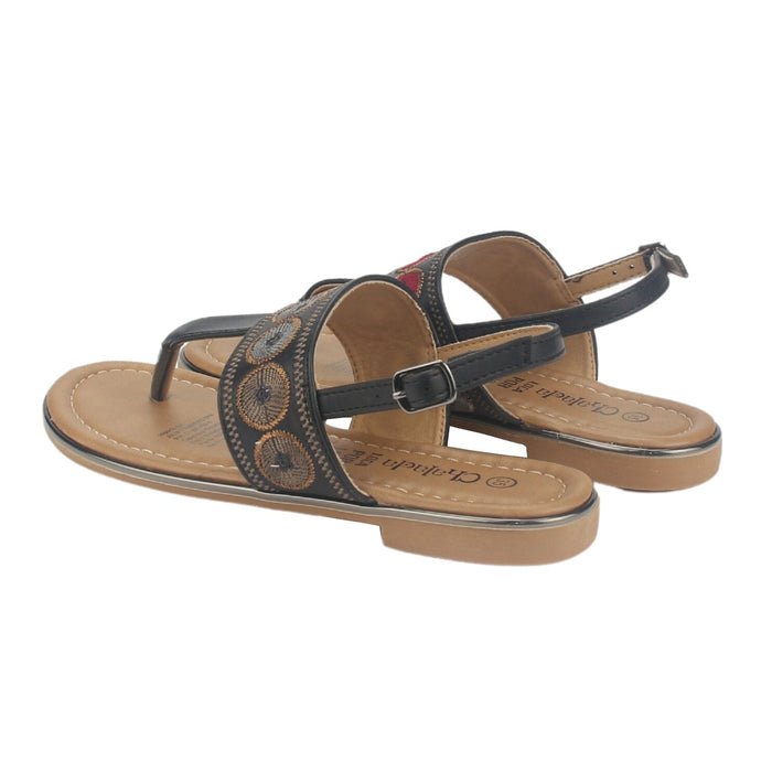 Sandalia Chalada Mujer Call-27 Negro Plana Sandalias Chalada