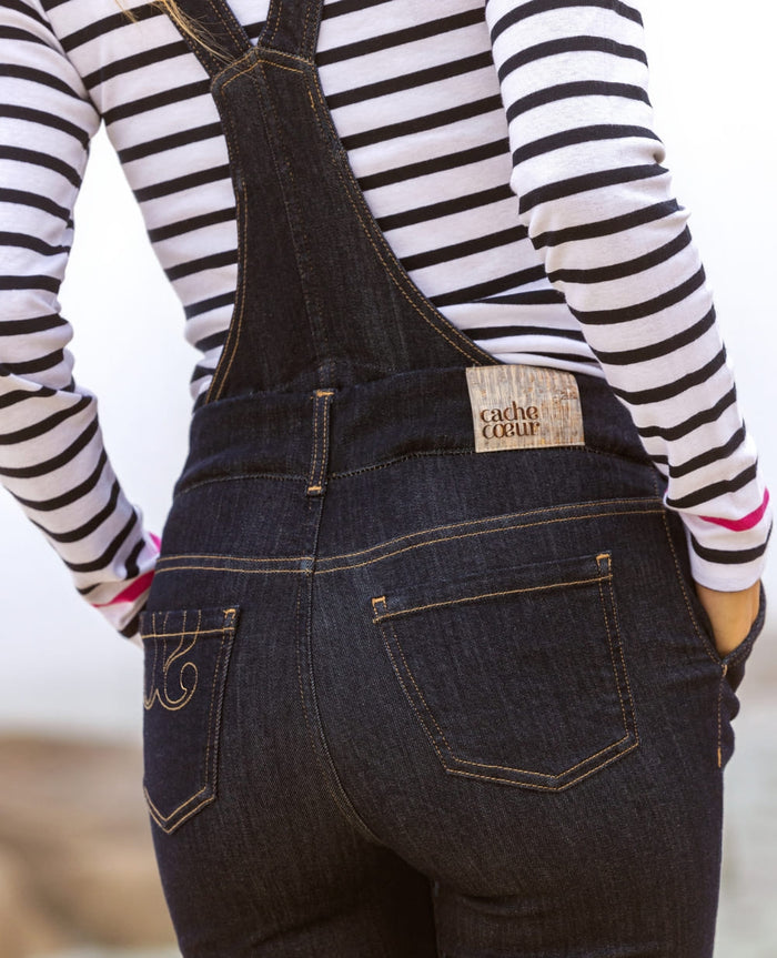 Sharon raw denim maternity overalls