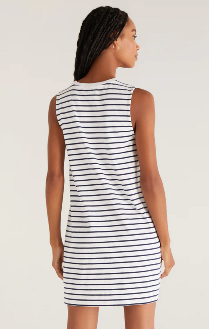Sloane Stripe Dress - White